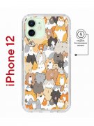 Чехол-накладка iPhone 12/12 Pro Kruche Magnet Print Котики