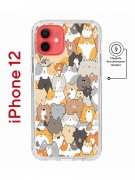 Чехол-накладка iPhone 12/12 Pro Kruche Magnet Print Котики