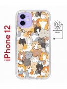 Чехол-накладка iPhone 12/12 Pro Kruche Magnet Print Котики