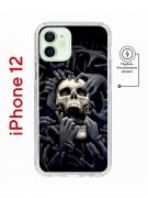 Чехол-накладка  iPhone 12 Kruche Magnet Print Skull Hands