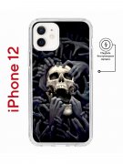Чехол-накладка  iPhone 12 Kruche Magnet Print Skull Hands
