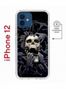 Чехол-накладка  iPhone 12 Kruche Magnet Print Skull Hands