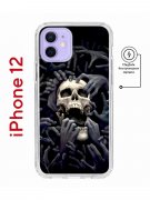 Чехол-накладка  iPhone 12 Kruche Magnet Print Skull Hands