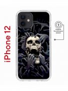 Чехол-накладка  iPhone 12 Kruche Magnet Print Skull Hands