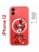 Чехол-накладка iPhone 12/12 Pro Kruche Magnet Print Ягодный микс