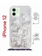 Чехол-накладка iPhone 12/12 Pro Kruche Magrope Print White roses