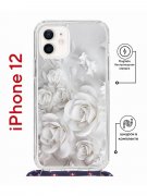 Чехол-накладка iPhone 12/12 Pro Kruche Magrope Print White roses