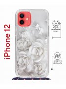 Чехол-накладка iPhone 12/12 Pro Kruche Magrope Print White roses
