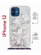 Чехол-накладка iPhone 12/12 Pro Kruche Magrope Print White roses