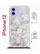 Чехол-накладка iPhone 12/12 Pro Kruche Magrope Print White roses