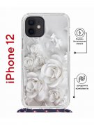 Чехол-накладка iPhone 12/12 Pro Kruche Magrope Print White roses