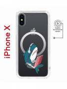 Чехол-накладка iPhone X/XS Kruche Magnet Print Акула