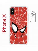 Чехол-накладка Apple iPhone X (598892) Kruche PRINT Человек-Паук красный