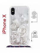 Чехол-накладка iPhone X Kruche Magrope Print White roses