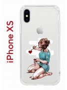 Чехол-накладка iPhone X/XS Kruche Print Рисуя любовь