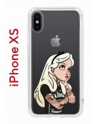 Чехол-накладка iPhone X/XS Kruche Print Tattoo Girl