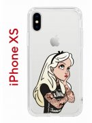 Чехол-накладка iPhone X/XS Kruche Print Tattoo Girl