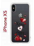 Чехол-накладка iPhone X/XS Kruche Print Ягодный микс