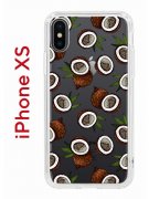 Чехол-накладка iPhone X/XS Kruche Print Кокосы