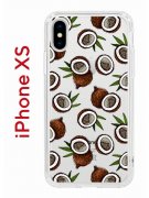 Чехол-накладка iPhone X/XS Kruche Print Кокосы