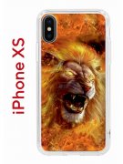 Чехол-накладка iPhone X/XS Kruche Print Лев