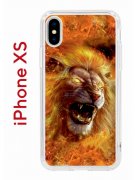 Чехол-накладка iPhone X/XS Kruche Print Лев
