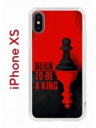 Чехол-накладка iPhone X/XS Kruche Print Born to be a King