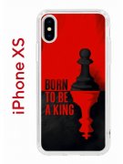 Чехол-накладка iPhone X/XS Kruche Print Born to be a King