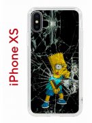Чехол-накладка iPhone X/XS Kruche Print Барт Симпсон