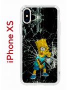 Чехол-накладка iPhone X/XS Kruche Print Барт Симпсон