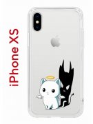 Чехол-накладка iPhone X/XS Kruche Print Angel Demon