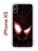 Чехол-накладка iPhone X/XS Kruche Print Человек-Паук черный