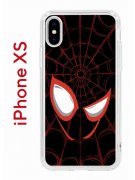 Чехол-накладка iPhone X/XS Kruche Print Человек-Паук черный