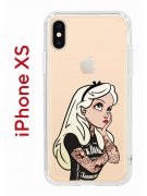 Чехол-накладка iPhone X/XS Kruche Print Tattoo Girl