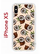 Чехол-накладка iPhone X/XS Kruche Print Кокосы