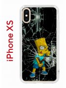 Чехол-накладка iPhone X/XS Kruche Print Барт Симпсон