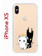Чехол-накладка iPhone X/XS Kruche Print Angel Demon