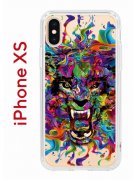 Чехол-накладка Apple iPhone XS (580677) Kruche PRINT Colored beast