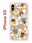 Чехол-накладка iPhone X/XS Kruche Print Котики