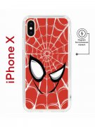 Чехол-накладка Apple iPhone X (598892) Kruche PRINT Человек-Паук красный