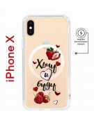 Чехол-накладка iPhone X/XS Kruche Magnet Print Ягодный микс