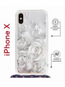 Чехол-накладка iPhone X Kruche Magrope Print White roses