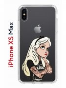 Чехол-накладка iPhone XS Max Kruche Print Tattoo Girl