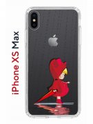 Чехол-накладка iPhone XS Max Kruche Print Девочка с зонтом