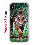 Чехол-накладка iPhone XS Max Kruche Print Крадущийся тигр