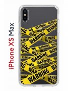 Чехол-накладка iPhone XS Max Kruche Print Warning