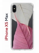 Чехол-накладка iPhone XS Max Kruche Print Pink and white