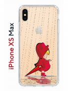 Чехол-накладка iPhone XS Max Kruche Print Девочка с зонтом