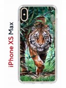 Чехол-накладка iPhone XS Max Kruche Print Крадущийся тигр
