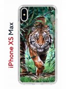 Чехол-накладка iPhone XS Max Kruche Print Крадущийся тигр